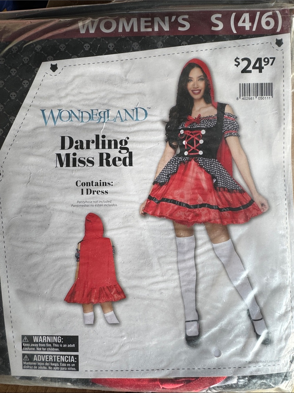 WONDERLAND Red Polka-Dot Hooded Girls' Costume Dress